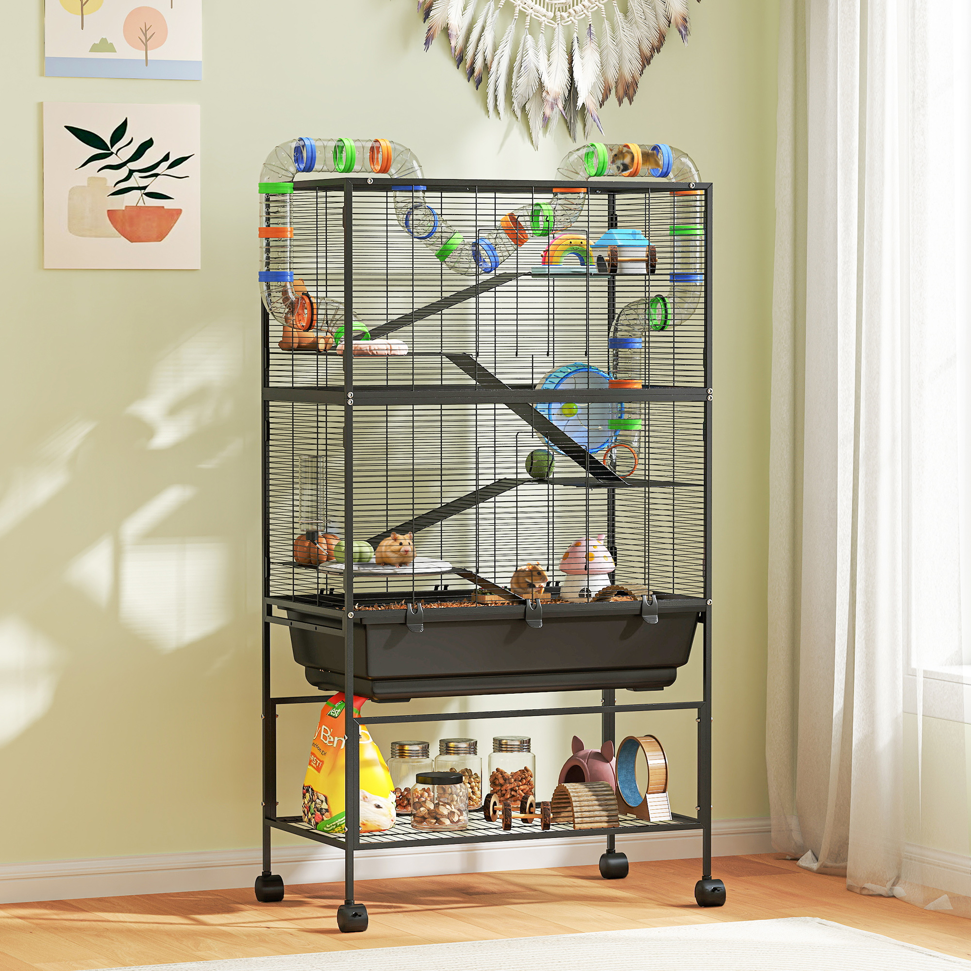 5 Tier Hamster Cage Black - Shop at LoveMi