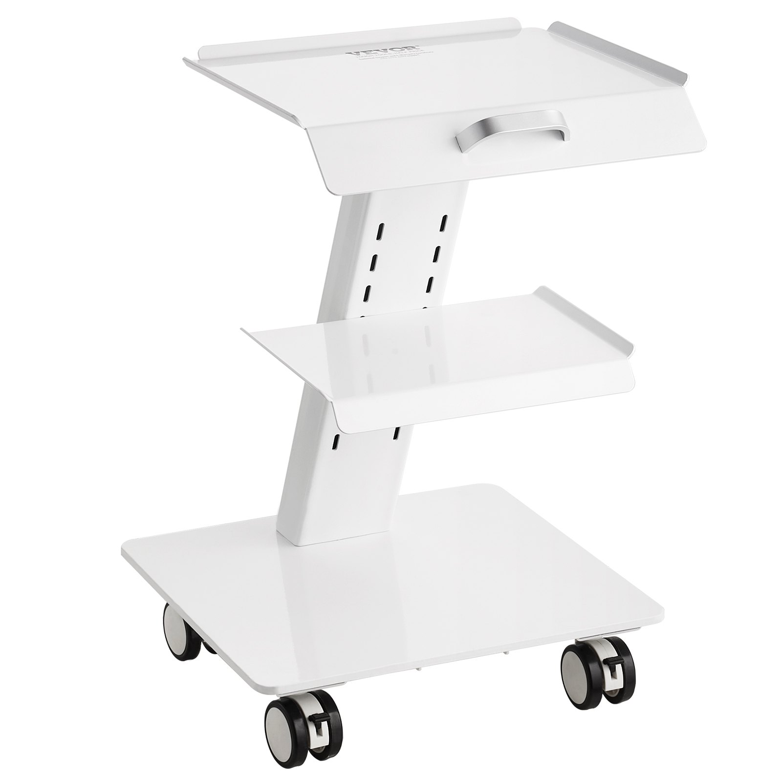 Lab Trolley, 3-Layer Rolling Lab Cart, Metal Mobile Trolley With Swivel Wheels, Tray Rolling Clinic Cart 100 Kg Weight Capacity, For Lab, Clinic, Beauty And Salon - Image 1