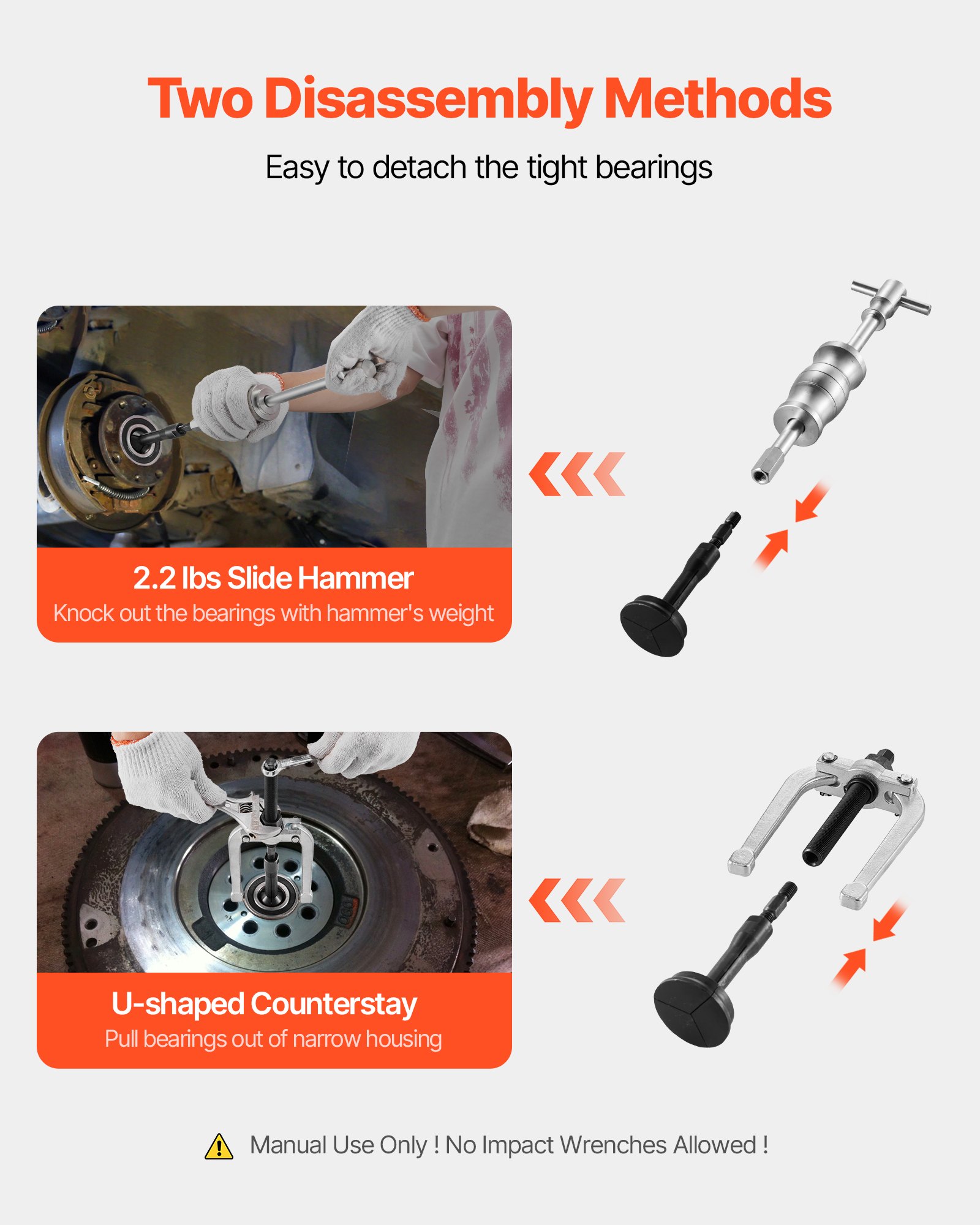 Blind Hole Bearing Puller Set, 16-in-1 Inner Bearing Race