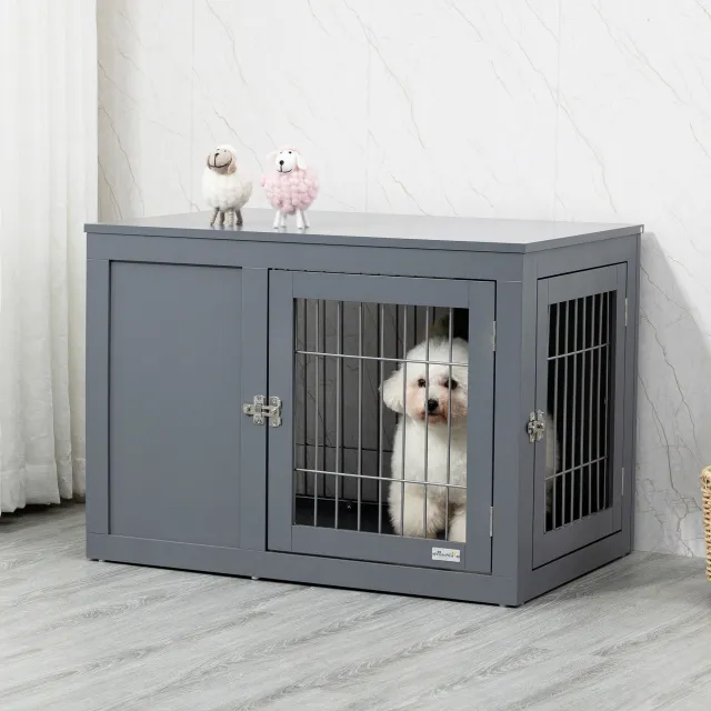 Furniture Style Dog Crate End Table Grey - Shop at LoveMi