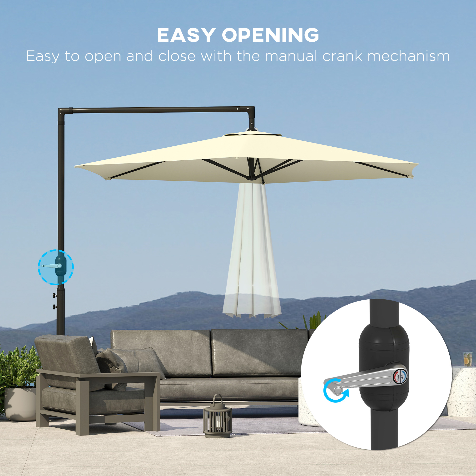 high wind offset patio umbrella PURPLE LEAF 11 Feet Outdoor Round Large Cantilever Umbrella Windproof Heavy Duty Sun Outside for Patio, Black : Patio, Lawn & Garden This offset umbrella opens and closes quickly and features six adjustable positions to provide optimal shade any time of day Tangkula 10FT Offset Cantilever Patio