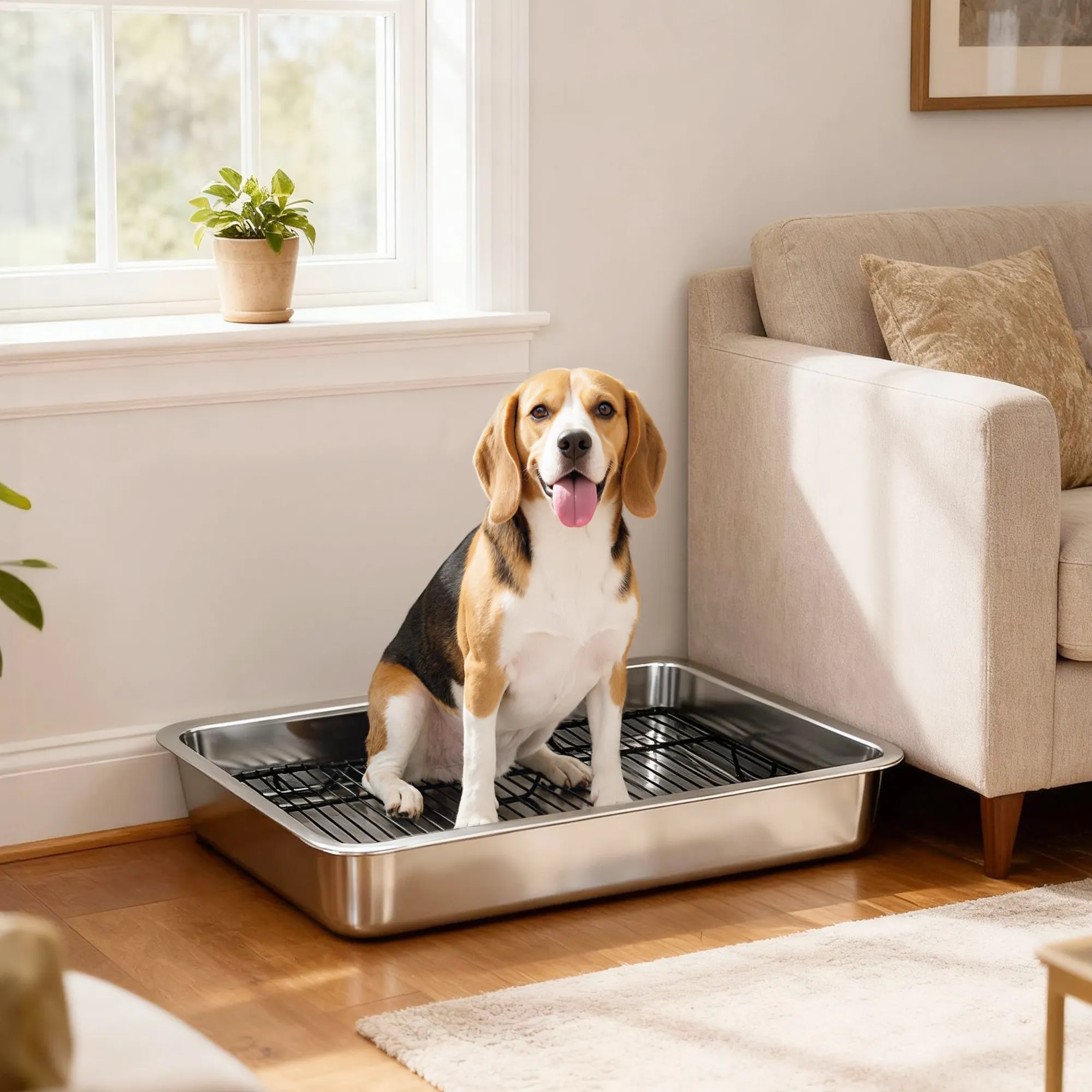 Dog Potty Tray Stainless Steel