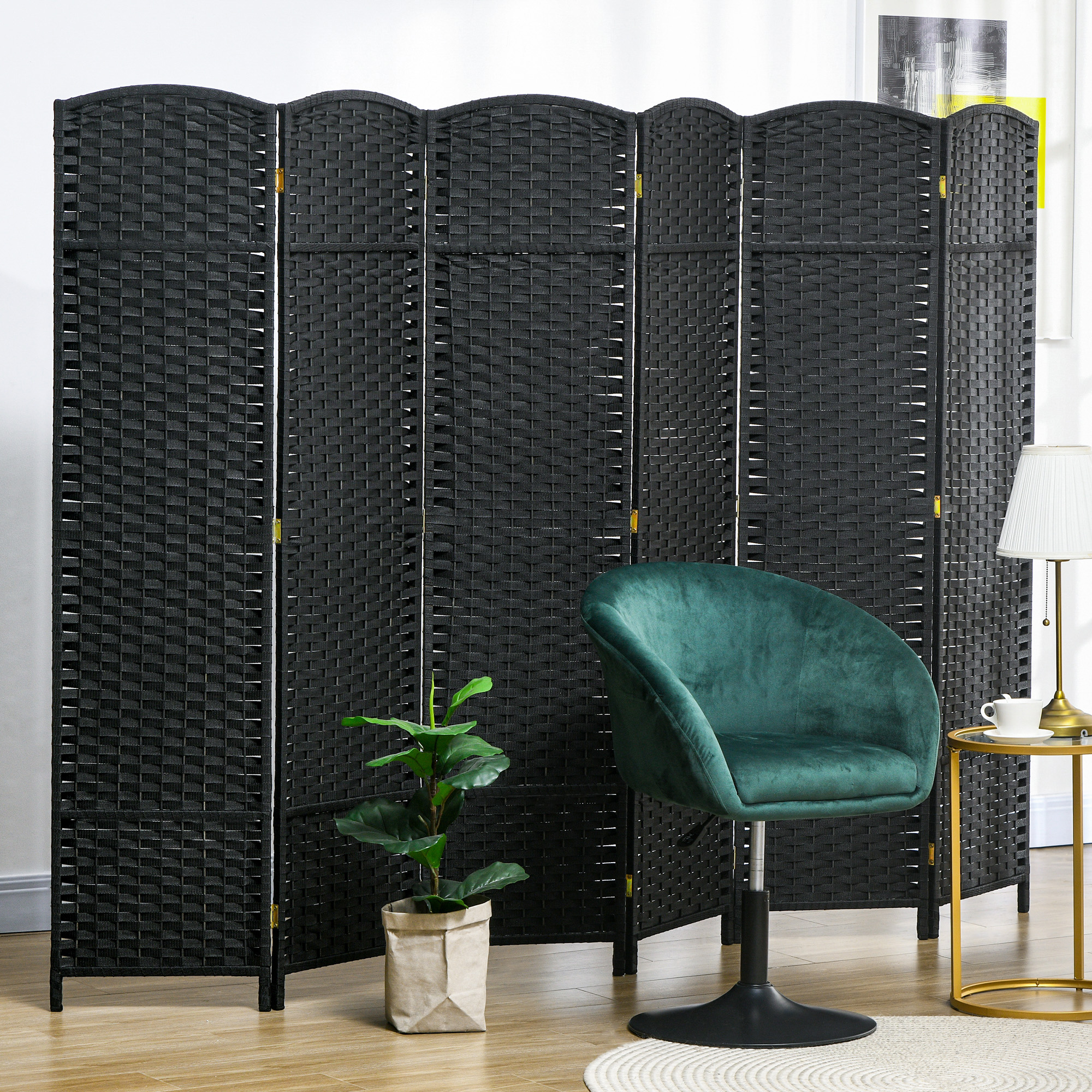 Folding Room Divider Screen 6 Panel 5.6 Tall Privacy Screen Freestanding Room Partition for Home Office…