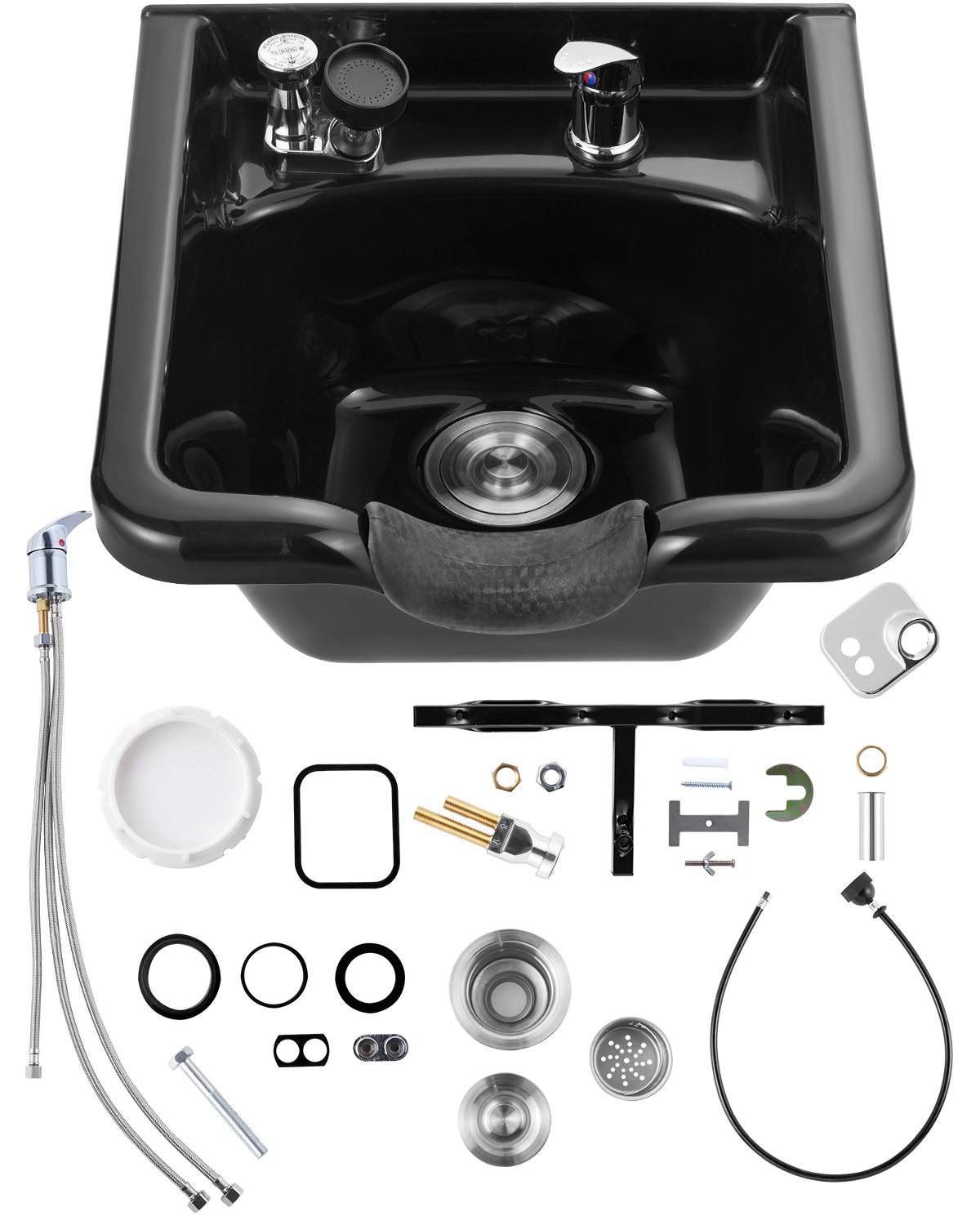 Shampoo Bowl Black ABS Plastic Salon And Spa Hair Sink Beauty - Image 1