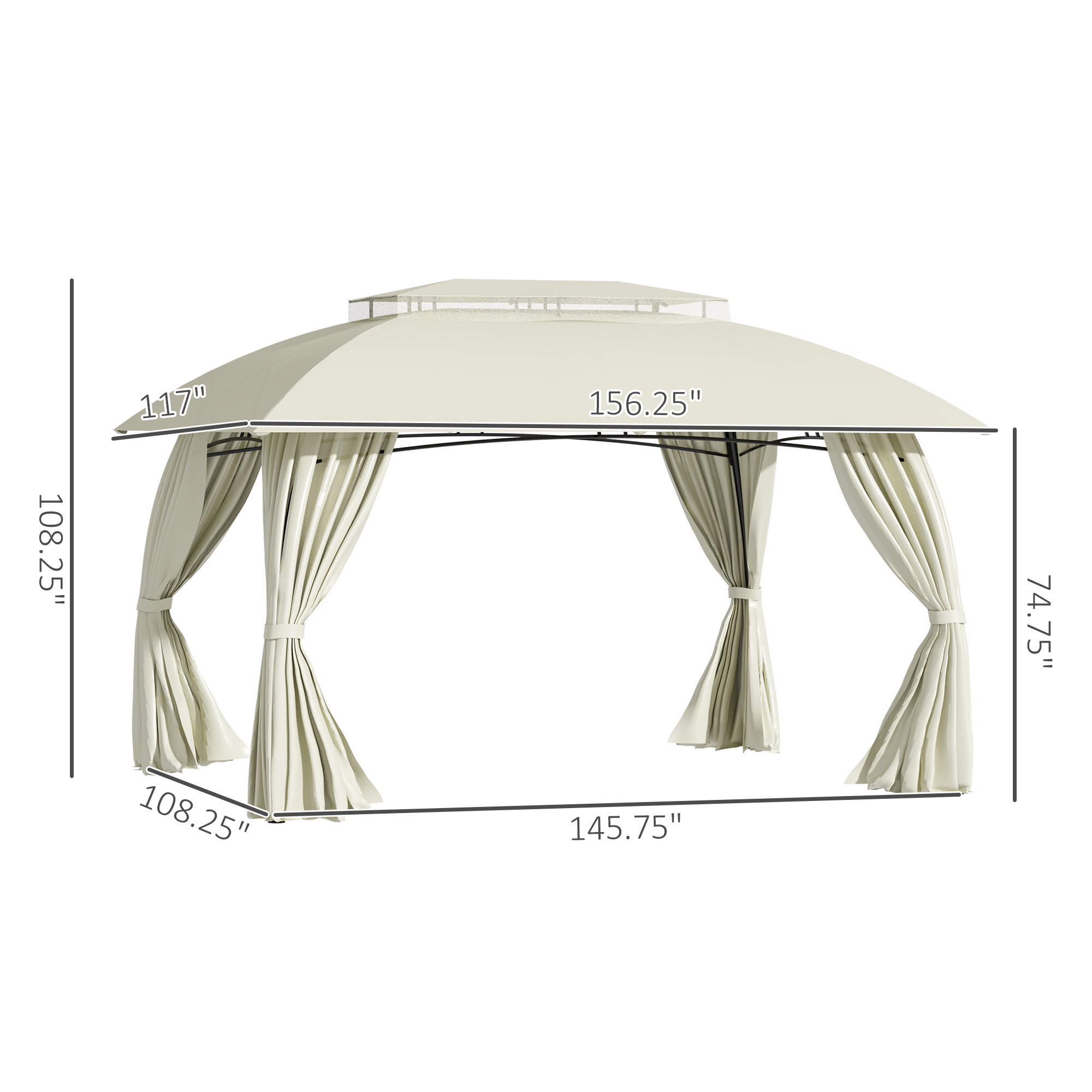 10′ x 13′ Outdoor Gazebo Patio Gazebo Canopy