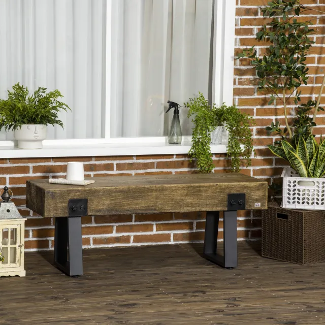 Garden Bench with Legs Natural, Black - Shop at LoveMi