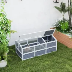 3-Room Tortoise Habitat House w/ Balcony & 2 Stories - Light Grey - View 1