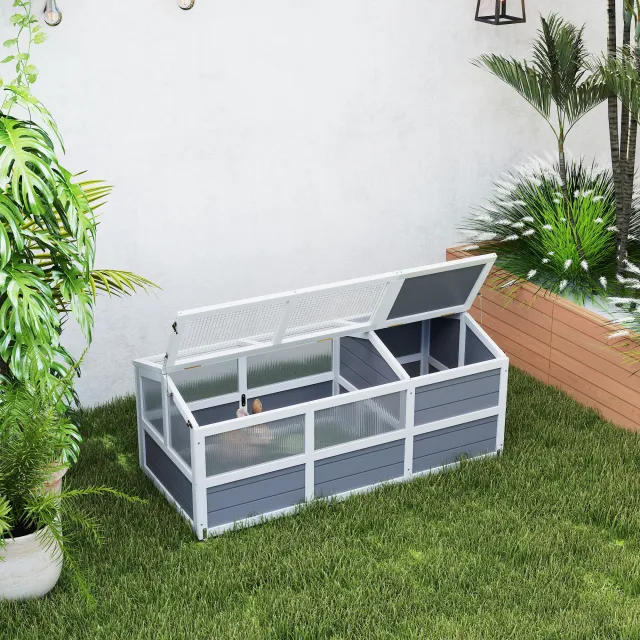 3 Room Tortoise Habitat House w/ Balcony & 2 Stories Light Gray - Shop at LoveMi