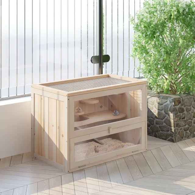 45" Extra Large Hamster Cage Nature Wood - Shop at LoveMi