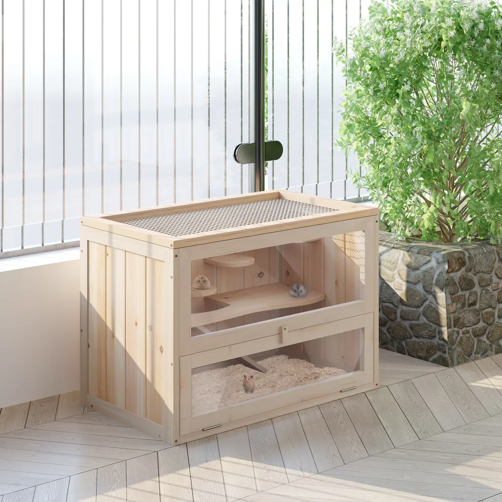 45" Extra Large Hamster Cage - Nature Wood