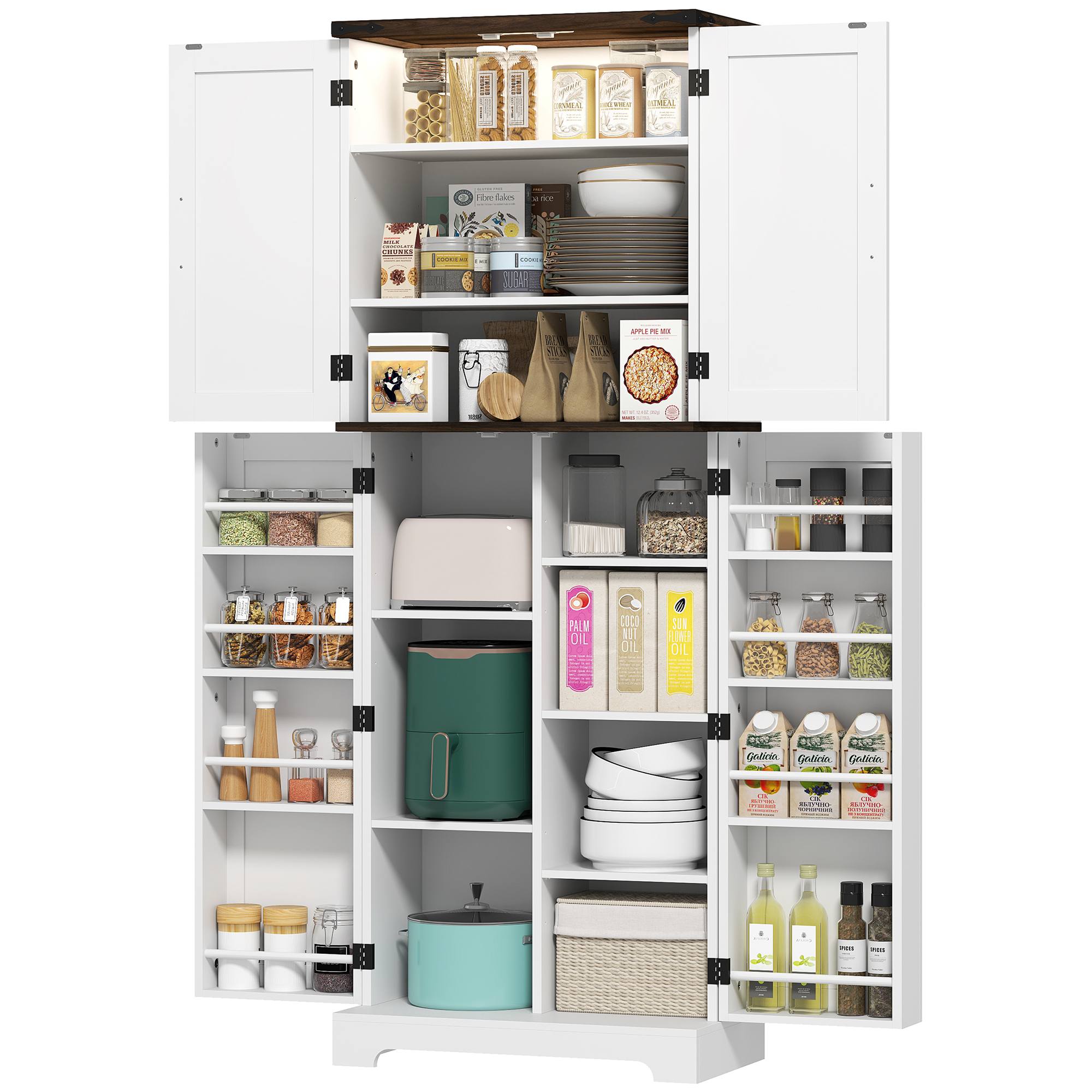 64" Tall Kitchen Pantry Cabinet with Motion Sensor Light view 6