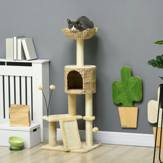 Cat Tree for Indoor Cats w/ Scratching Posts Beige - Shop at LoveMi