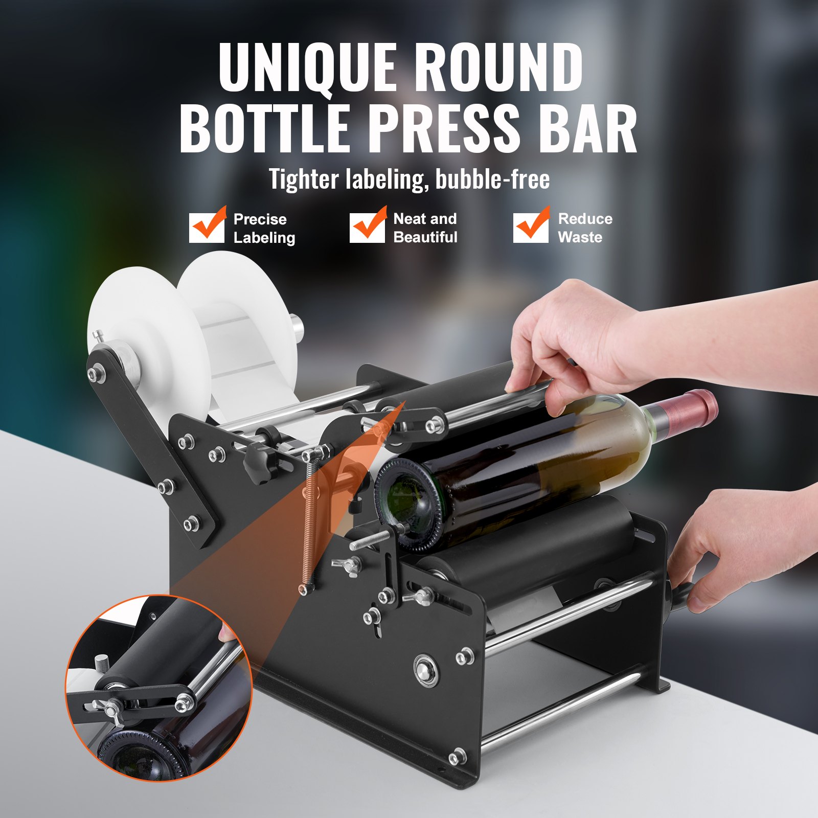 Manual Round Labeling Machine, 15-20pcs/min, Bottle Label