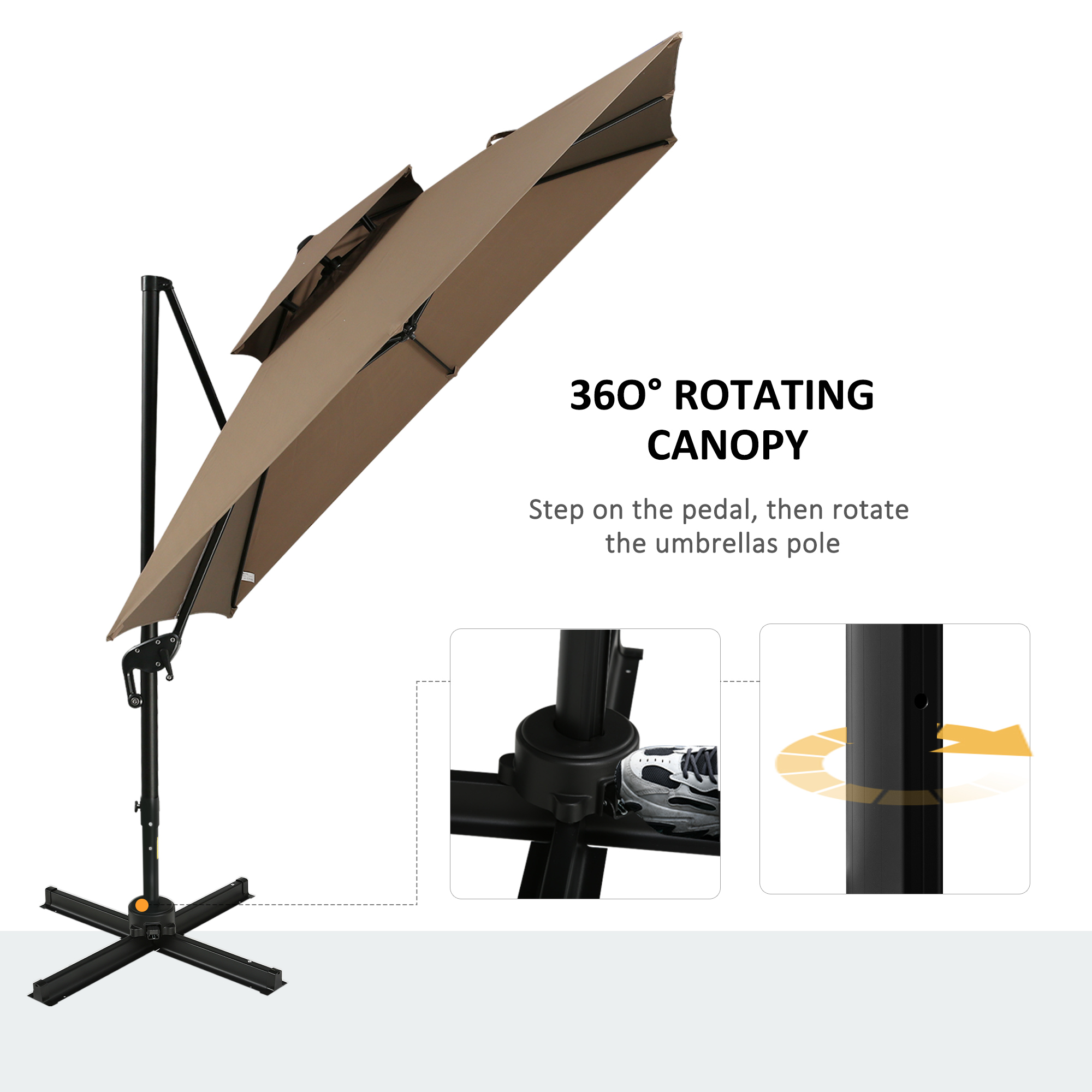 Offset Patio Umbrella with Base