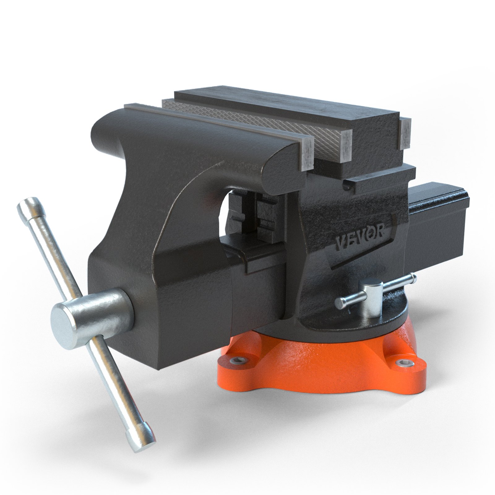 Bench Vise, Jaw Width 16.5 Cm, Front Opening 16.5 Cm, Reverse Opening 23.6 Cm, 360-degree Rotating Locking Base, Multifunctional Workbench With Anvil, Heavy-duty Ductile Iron, Includes Bolts And Nuts