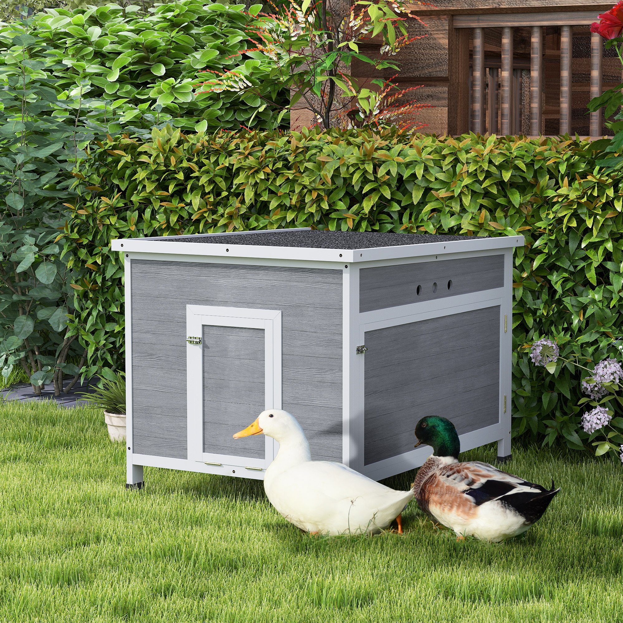 Duck Coop with Openable Roof Light Gray - Shop at LoveMi
