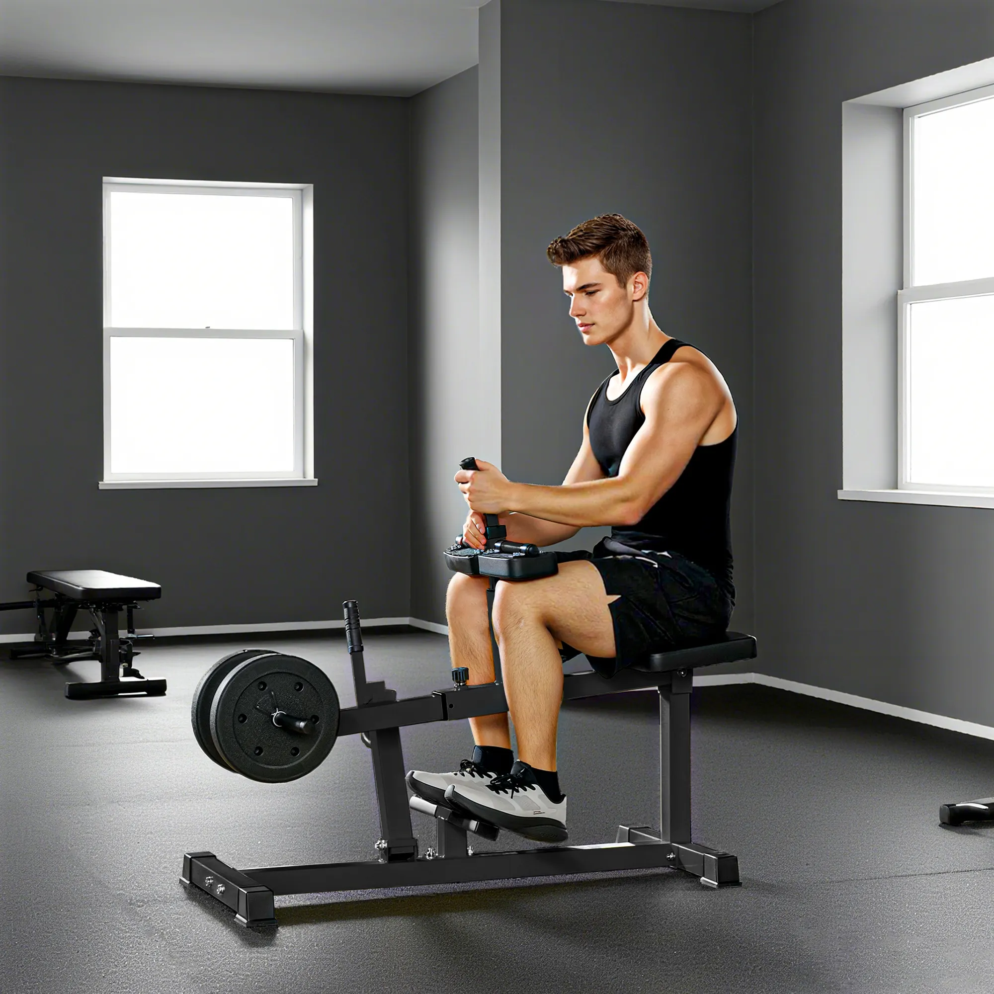 Adjustable Steel Seated Calf Raise Exercise Strength