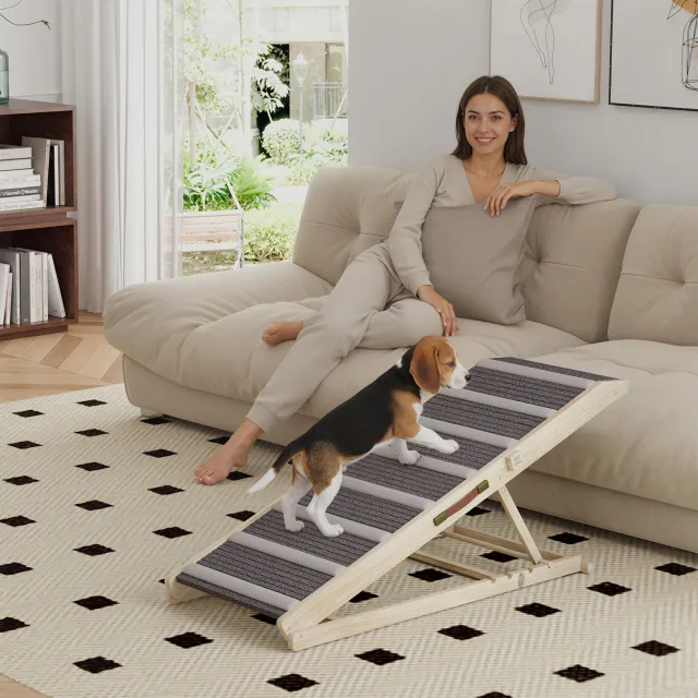Dog Ramp for Couch Natural Wood Finish - Shop at LoveMi
