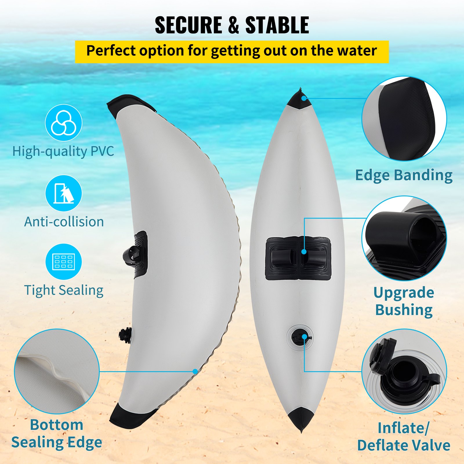 Kayak Outrigger Stabilizer, 2 PCS, PVC Inflatable Outrigger