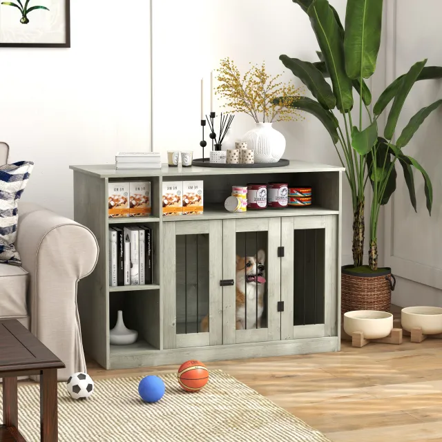 47" Dog Crate Furniture with Storage Gray - Shop at LoveMi