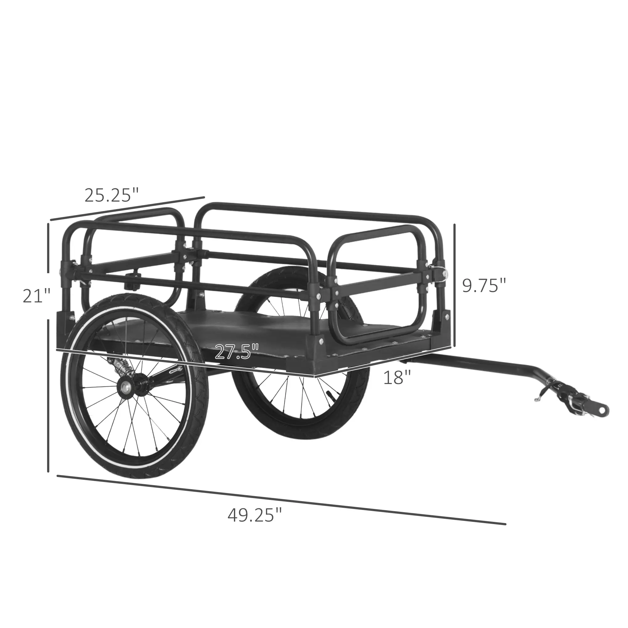 Bike Cargo Trailer Bike Wagon Bicycle Trailer with Suspension, Triple Safety Features, 16 Wheels, 88 lbs Max Load