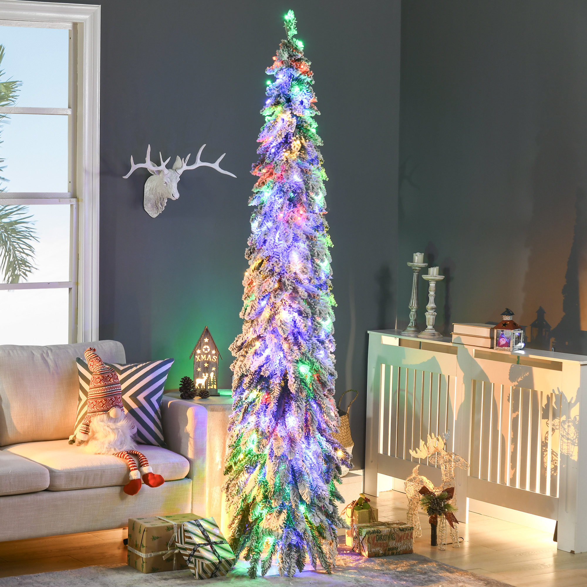 7' Artificial Slim Christmas Trees image 16