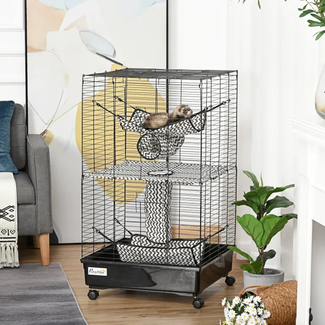 Small Animal Cage Rolling Big Ferret Cage Black - Shop at LoveMi