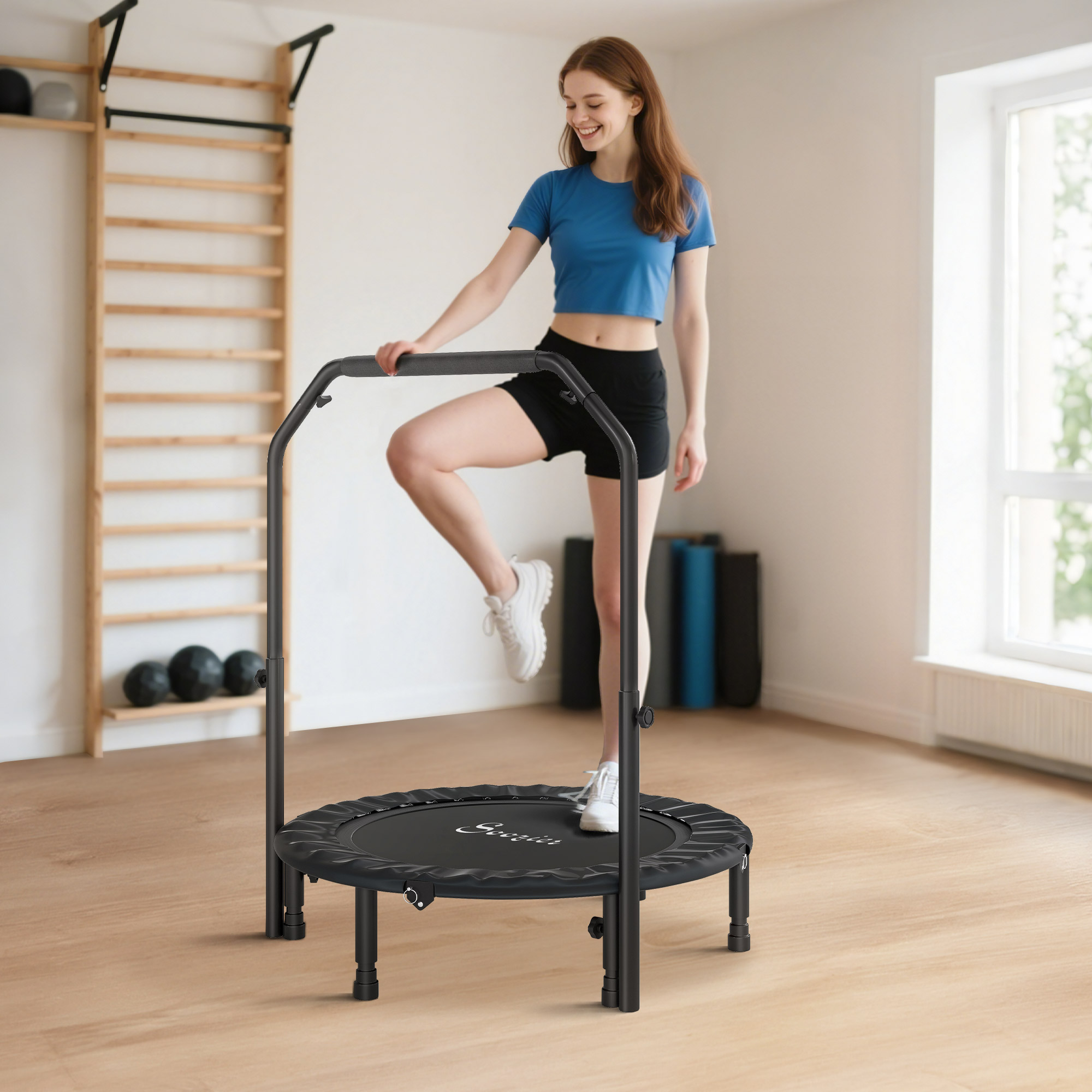 40" Foldable Mini Trampoline — Rebounder Trampoline for Adults