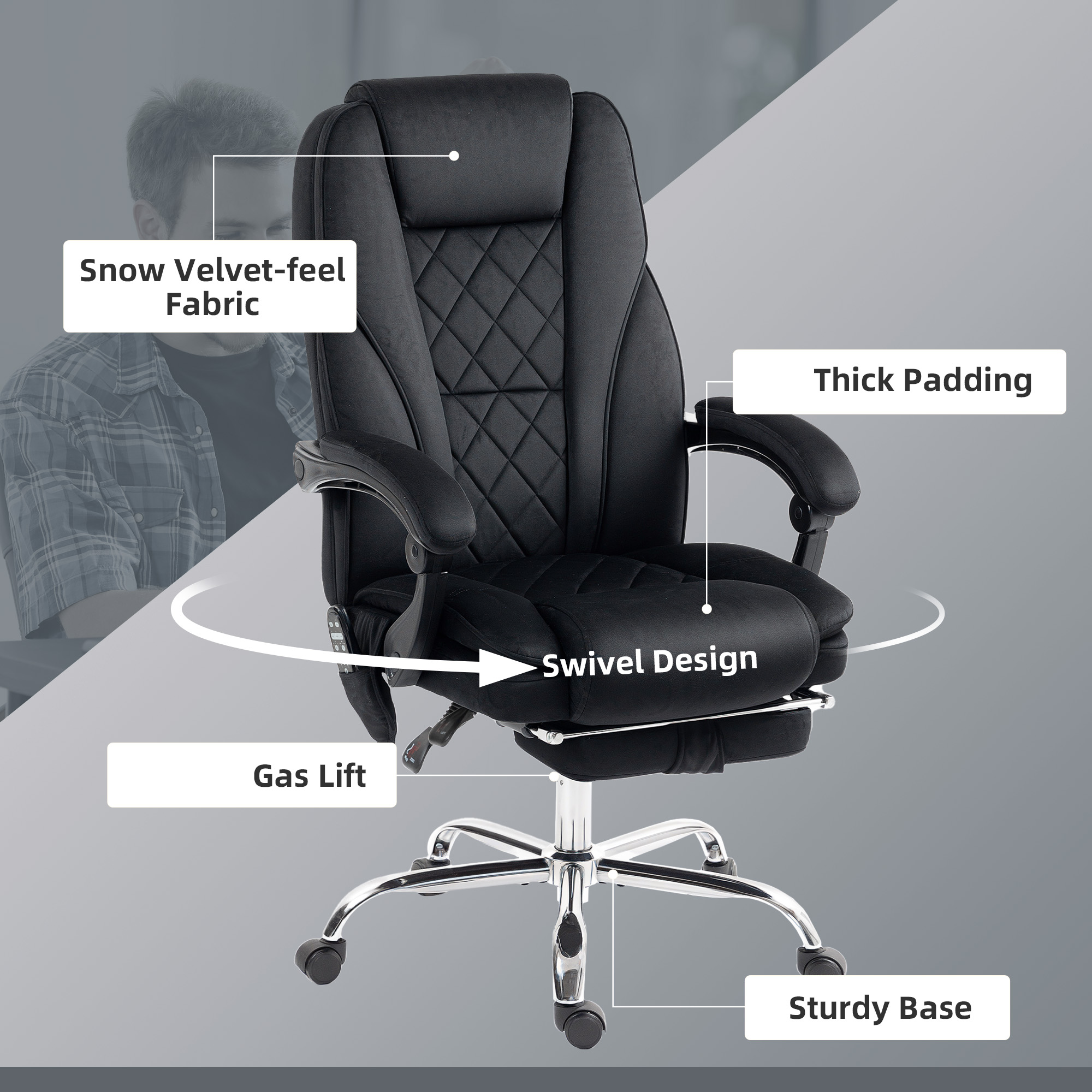 Massage Office Chair β Heated Reclining Computer Chair β photo 7