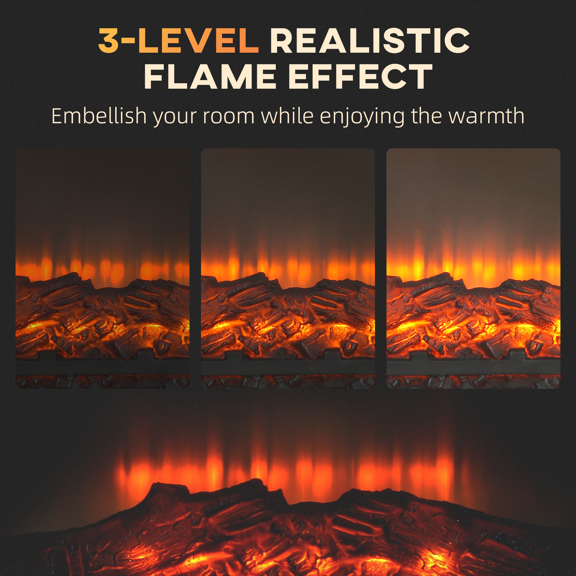 32" Electric Fireplace with Mantel - 4