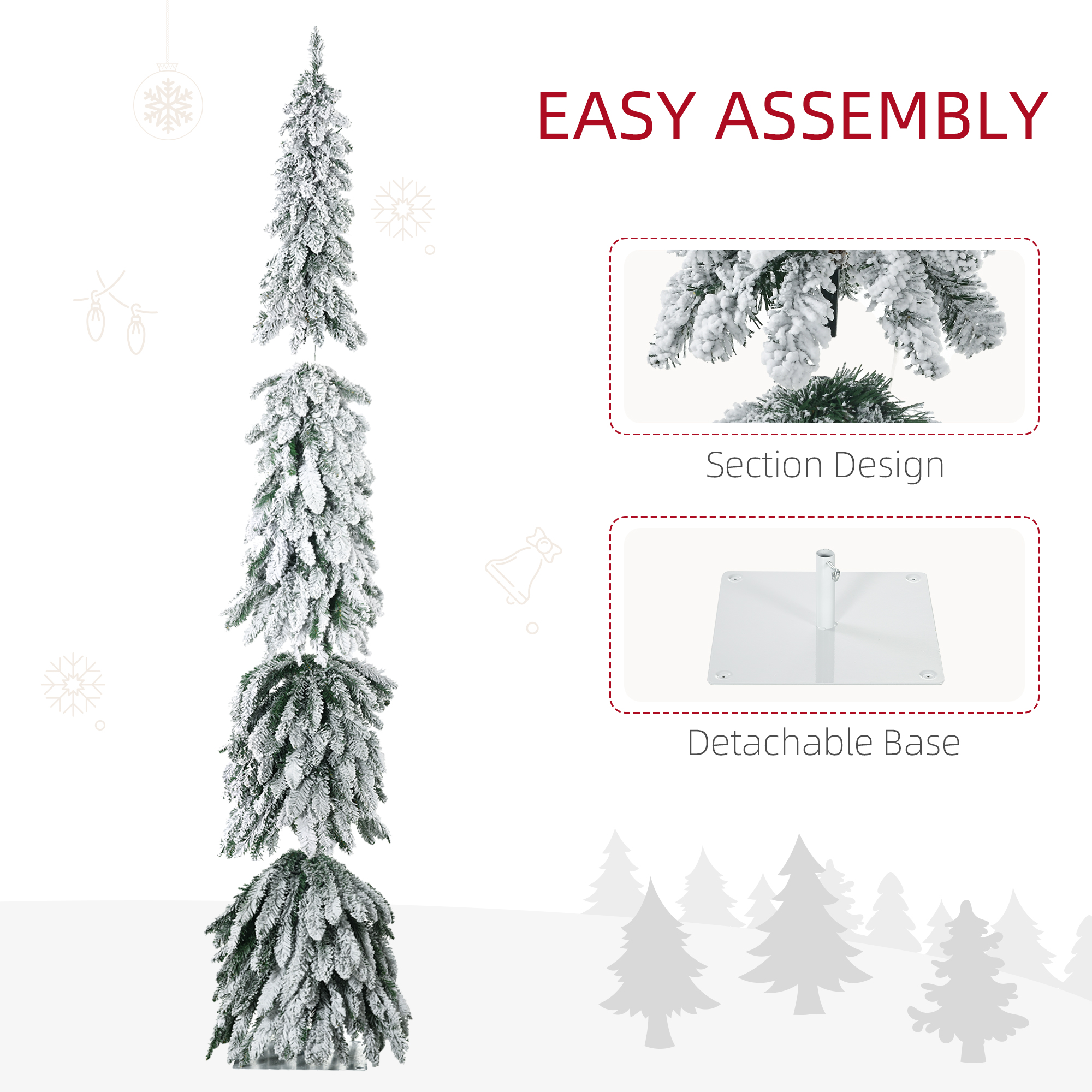 7' Artificial Slim Christmas Trees image 7