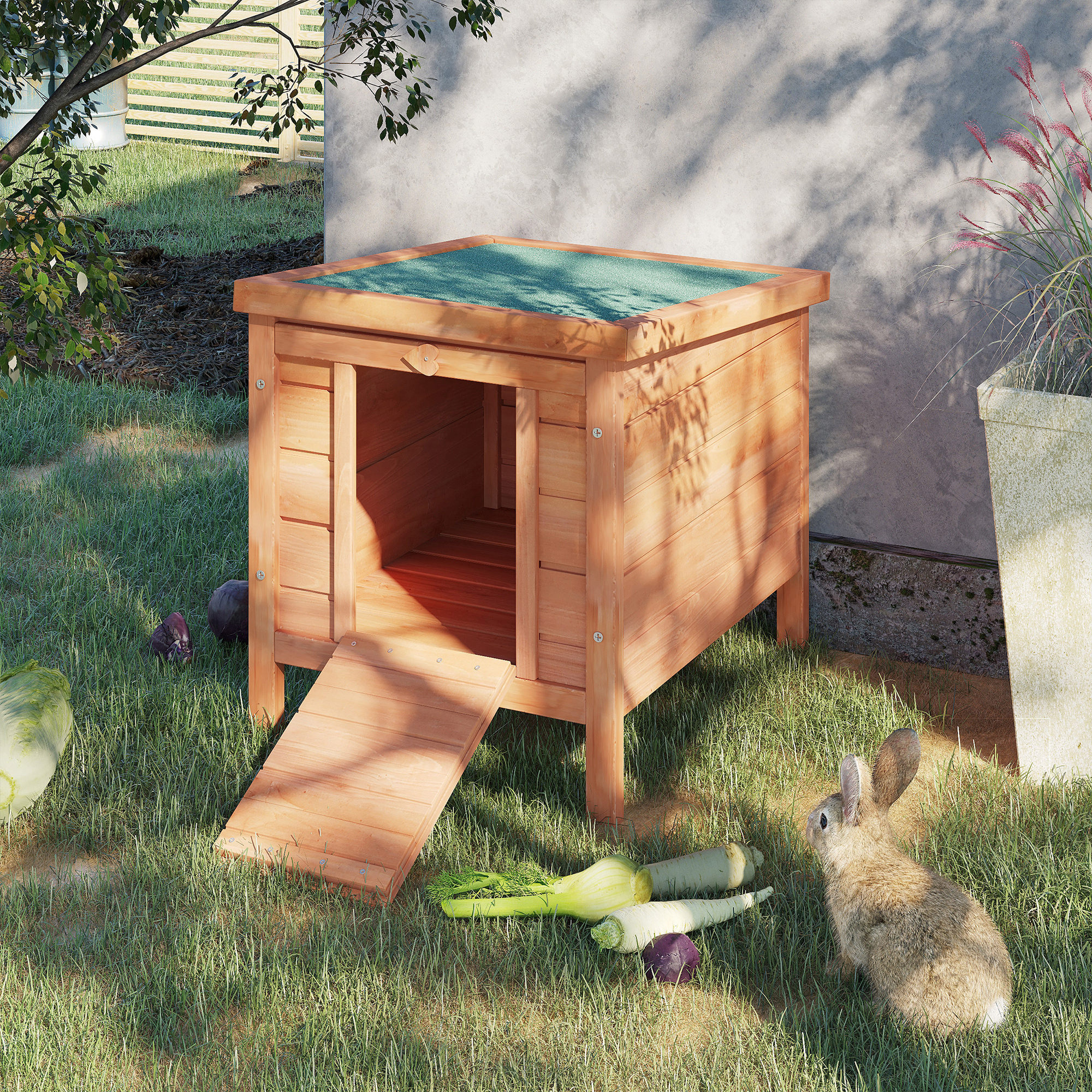 Small Rabbit Hutch Bunny Cage Guinea Pig Cage Duck House Dog House with Openable & Waterproof Roof Natural - Shop at LoveMi