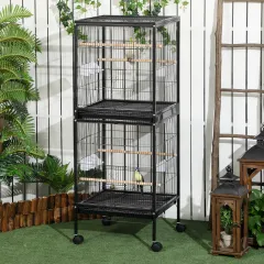 Large Bird Cage with . Width for Wingspan - Black - View 1