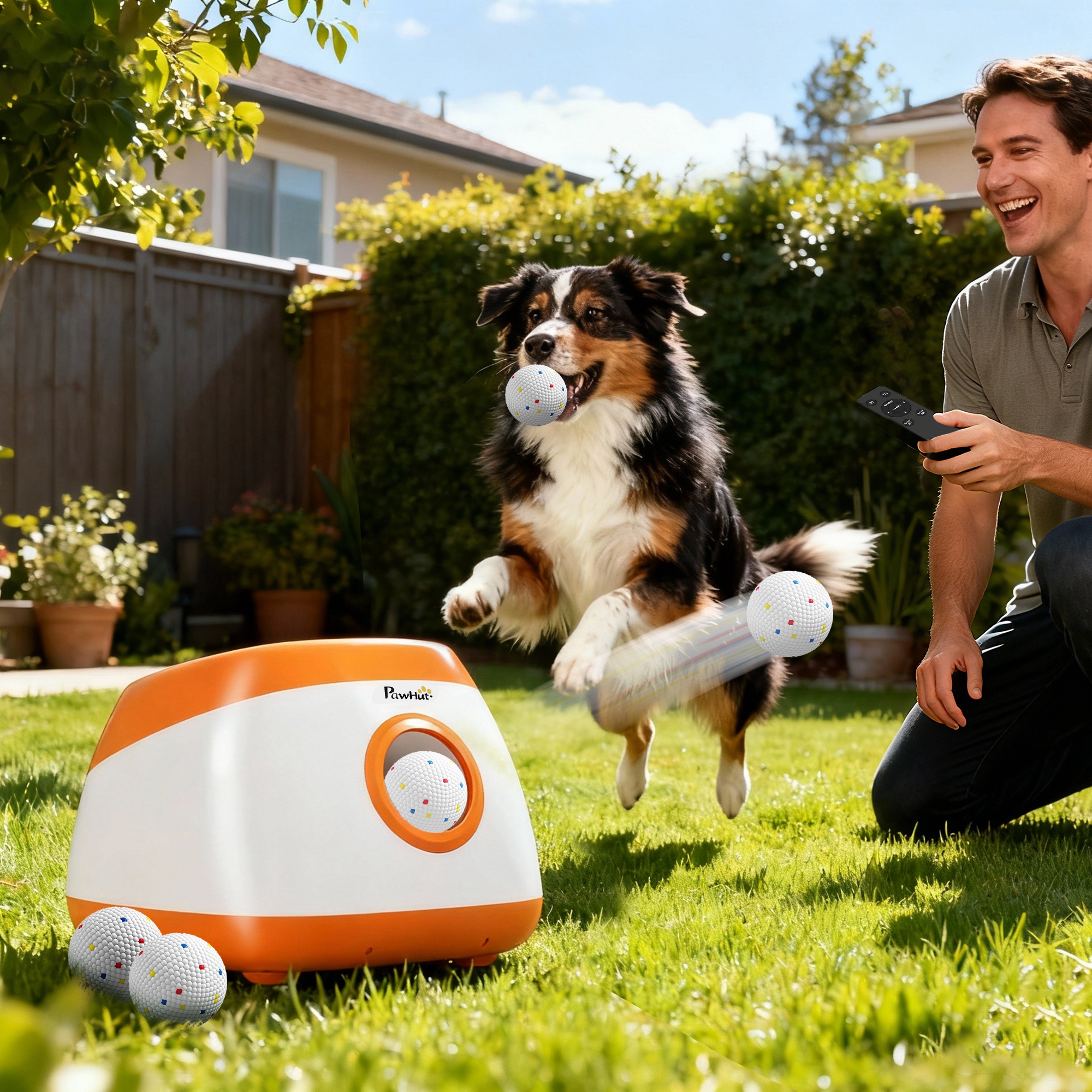 Automatic Dog Ball Launcher with 26-79 FT Distance, Automatic Ball Launcher for Medium and Large Dogs, Orange - Image 7