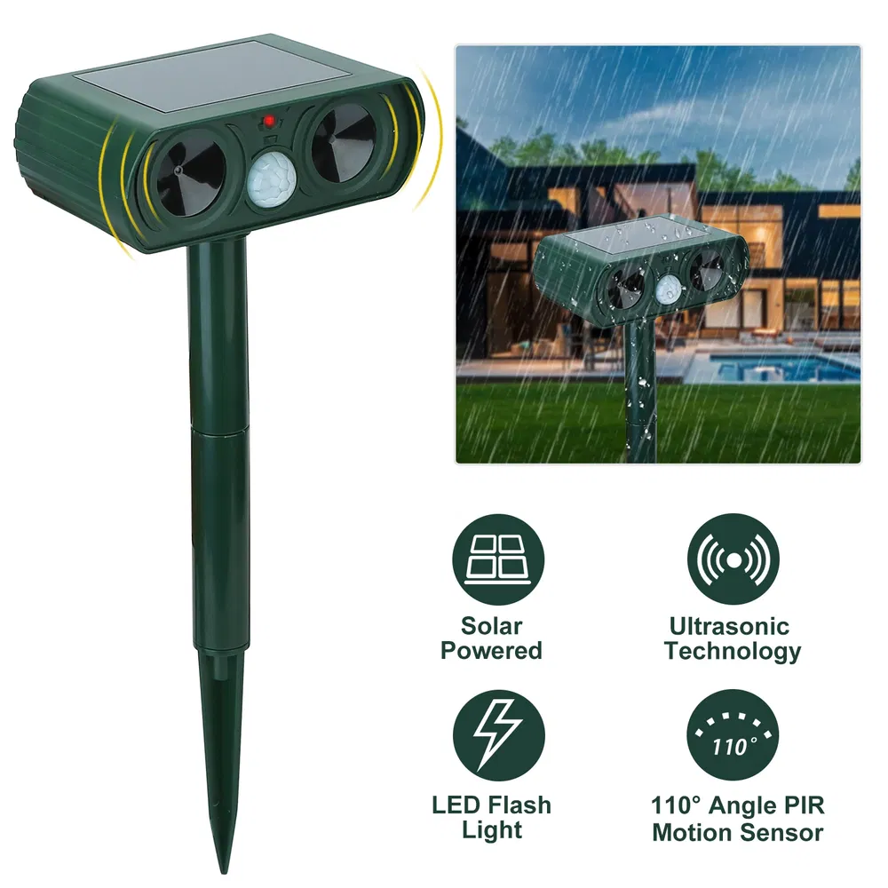 Ultrasonic Animal Repeller Solar Powered Motion Sensor Repellent IPX4 Waterproof Outdoor For Farm Garden Yard Repelling Deer Raccoon Cat Dog Rabbit... Green - Shop at LoveMi