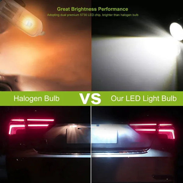 10PCS T10 LED Bulbs 194 LED Lights 12V 1W 5730 Xenon White Wedge Base LED Replacement Bulbs For License Plate Parking Position Interior Lights - Image 2