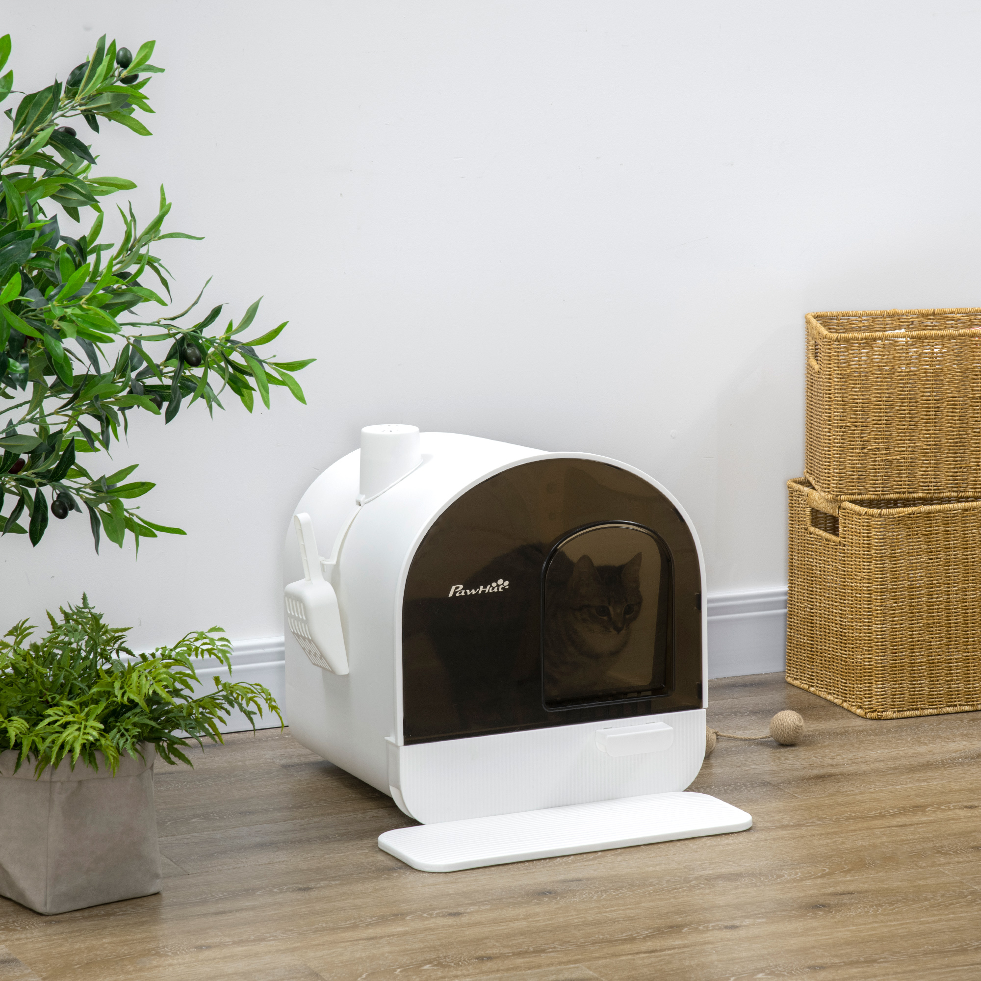 Cat Litter Box with Lid White - Shop at LoveMi