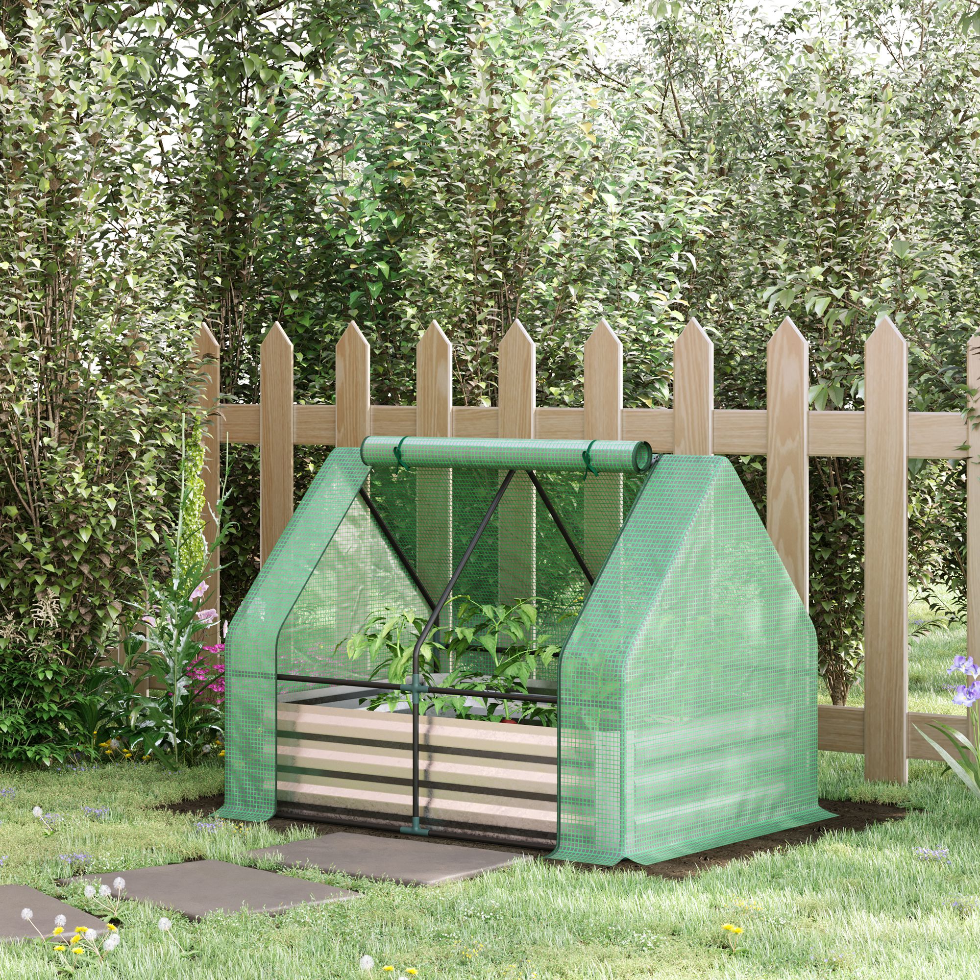 Raised Garden Bed with Cover Green - Shop at LoveMi