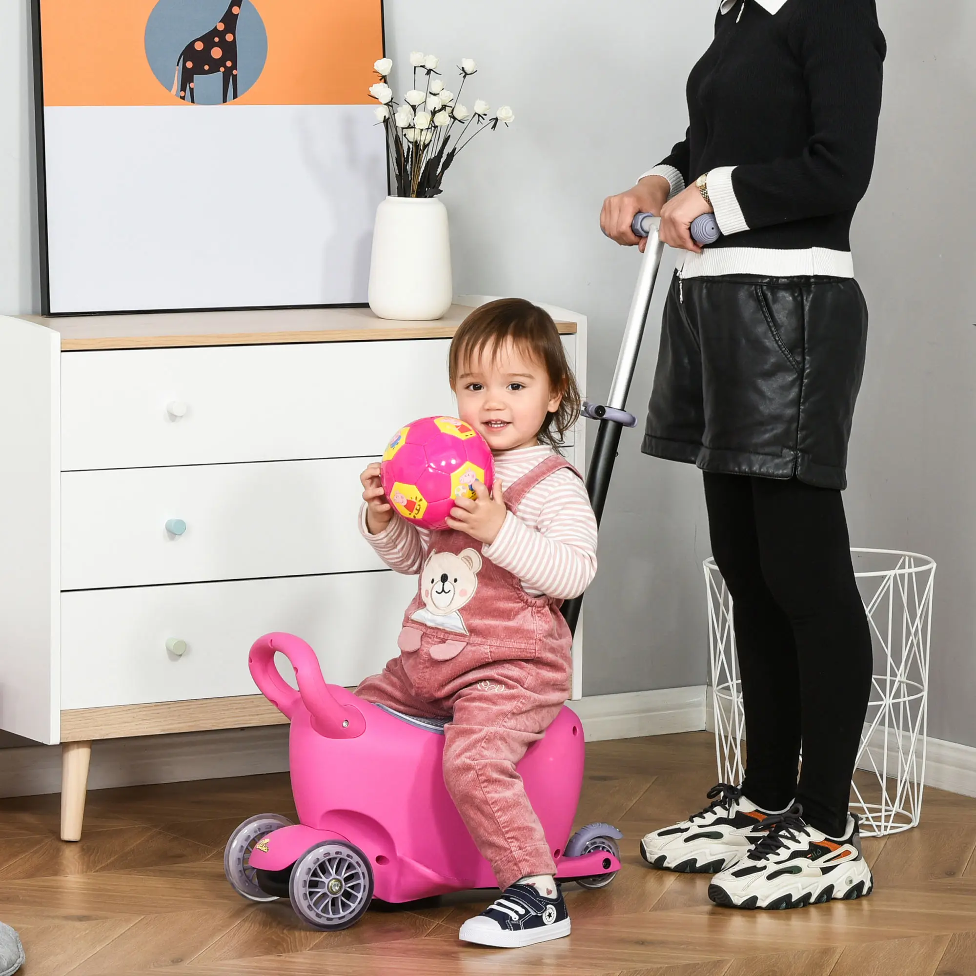 3-in-1 Ride On Push Car, Kids Scooter