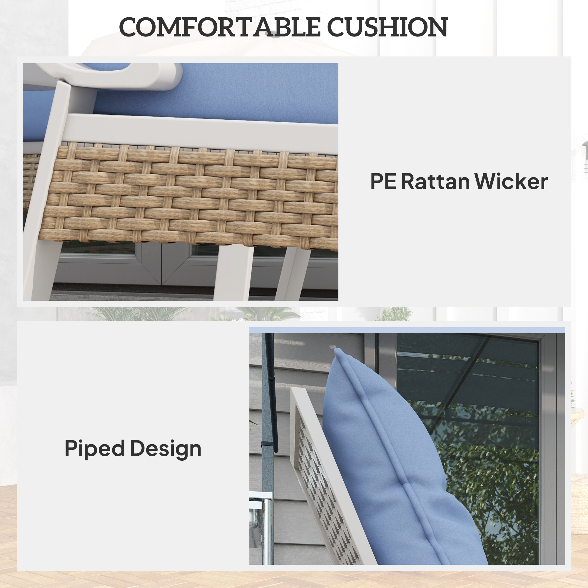 4-Piece Patio Furniture Set with Rocking Chairs & Loveseat - Image 4