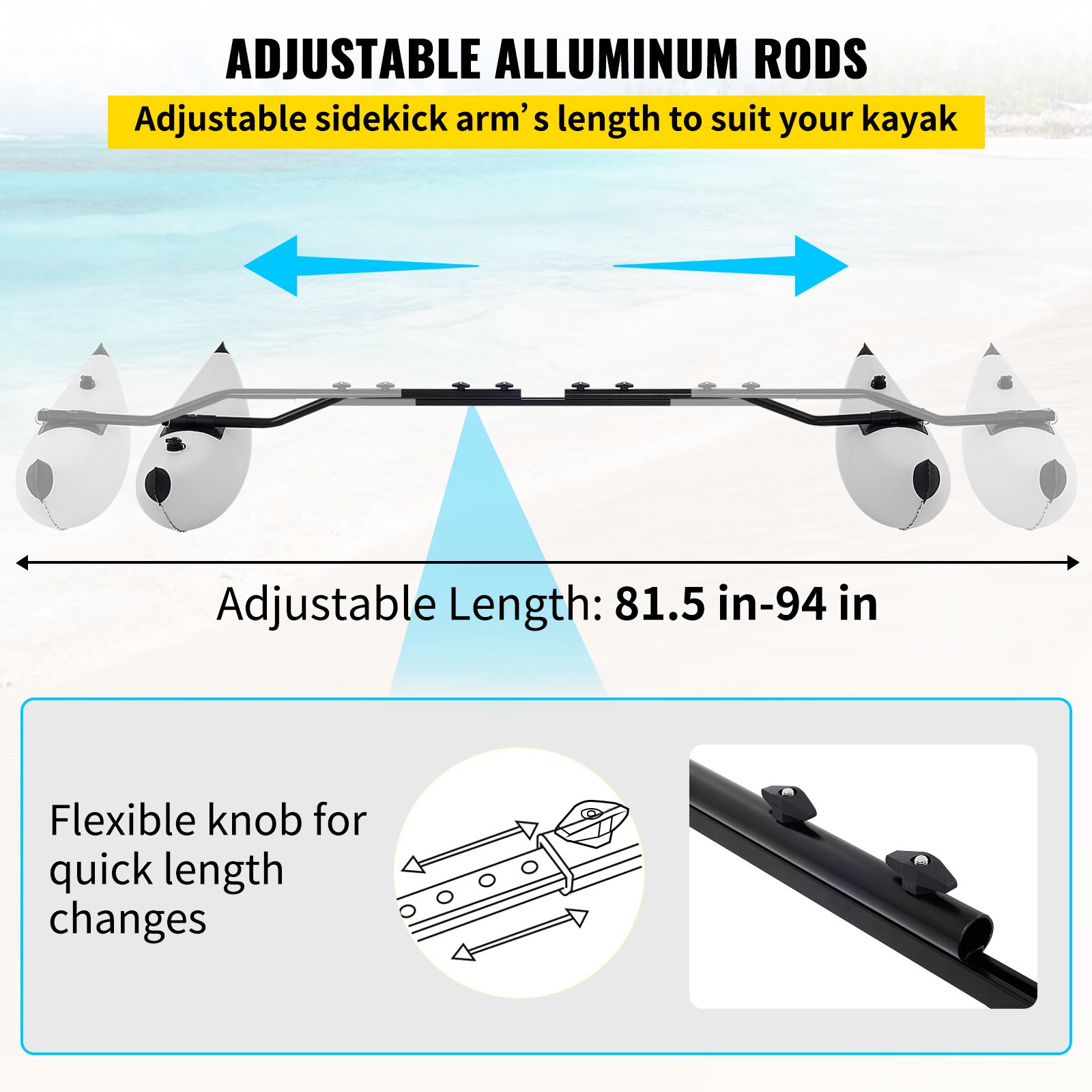 Kayak Outrigger Stabilizer, 2 PCS, PVC Inflatable Outrigger