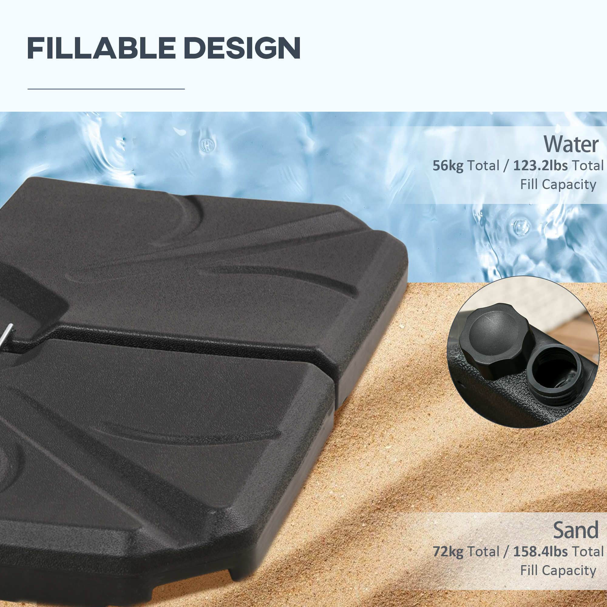 4 Pieces Patio Umbrella Base