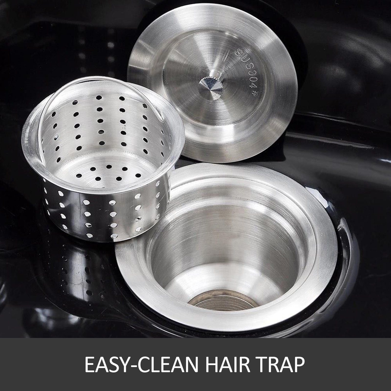Shampoo Bowl Black ABS Plastic Salon And Spa Hair Sink Beauty
