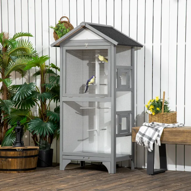 60" Outdoor Bird Cage for Finches Grey - Shop at LoveMi