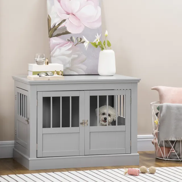 Dog Crate End Table Dark Gray - Shop at LoveMi