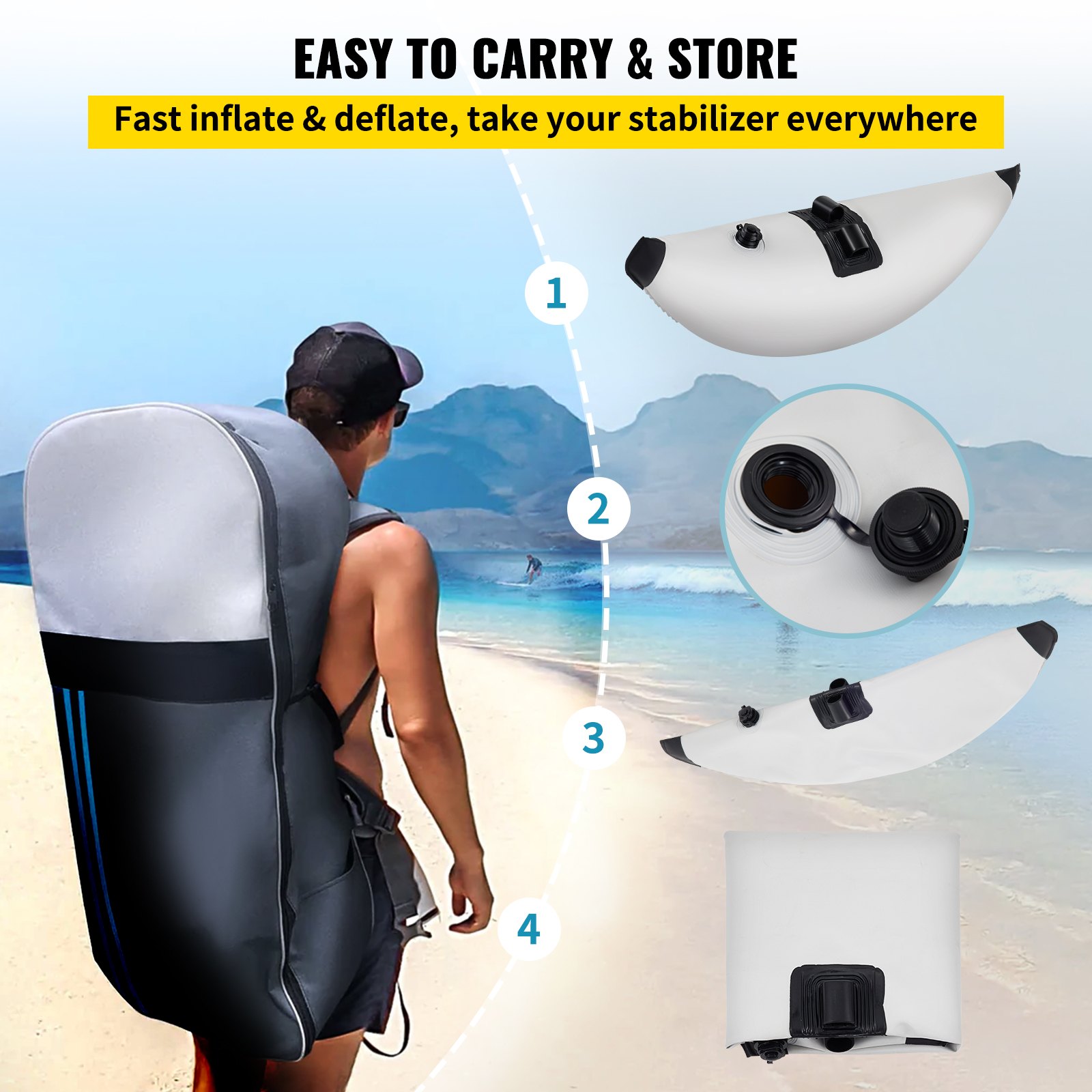 Kayak Outrigger Stabilizer, 2 PCS, PVC Inflatable Outrigger
