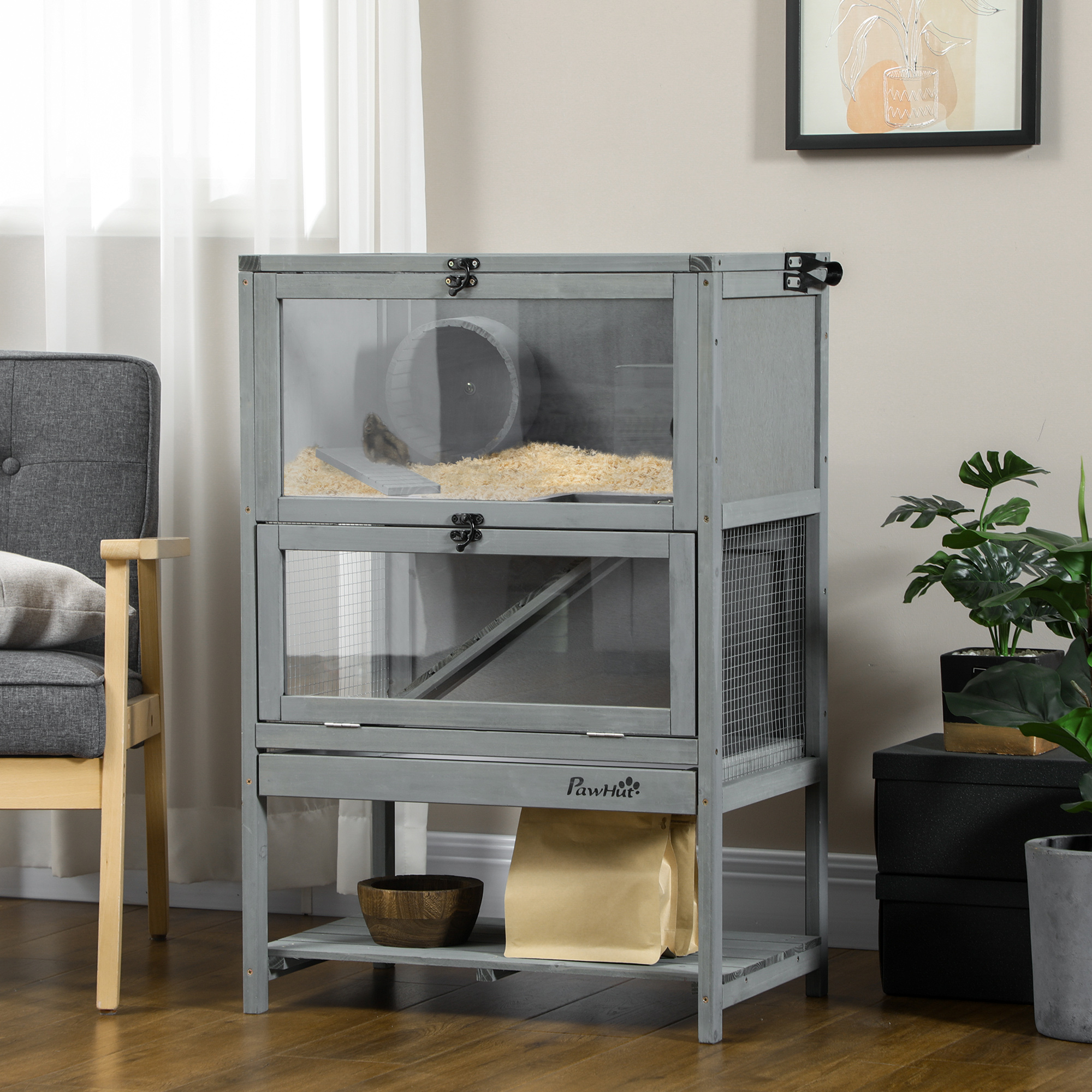 5 Tier Hamster Cage Mice Habitat Rat Habitat with Openable Top Grey - Shop at LoveMi