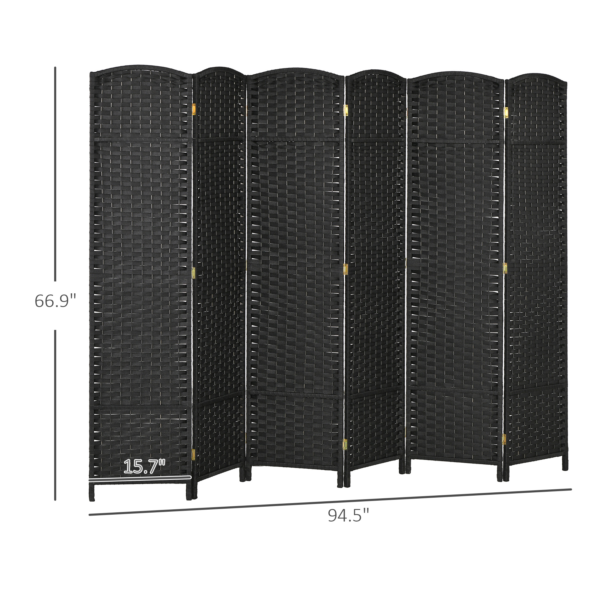 Folding Room Divider Screen 6 Panel 5.6 Tall Privacy Screen Freestanding Room Partition for Home Office… image 2