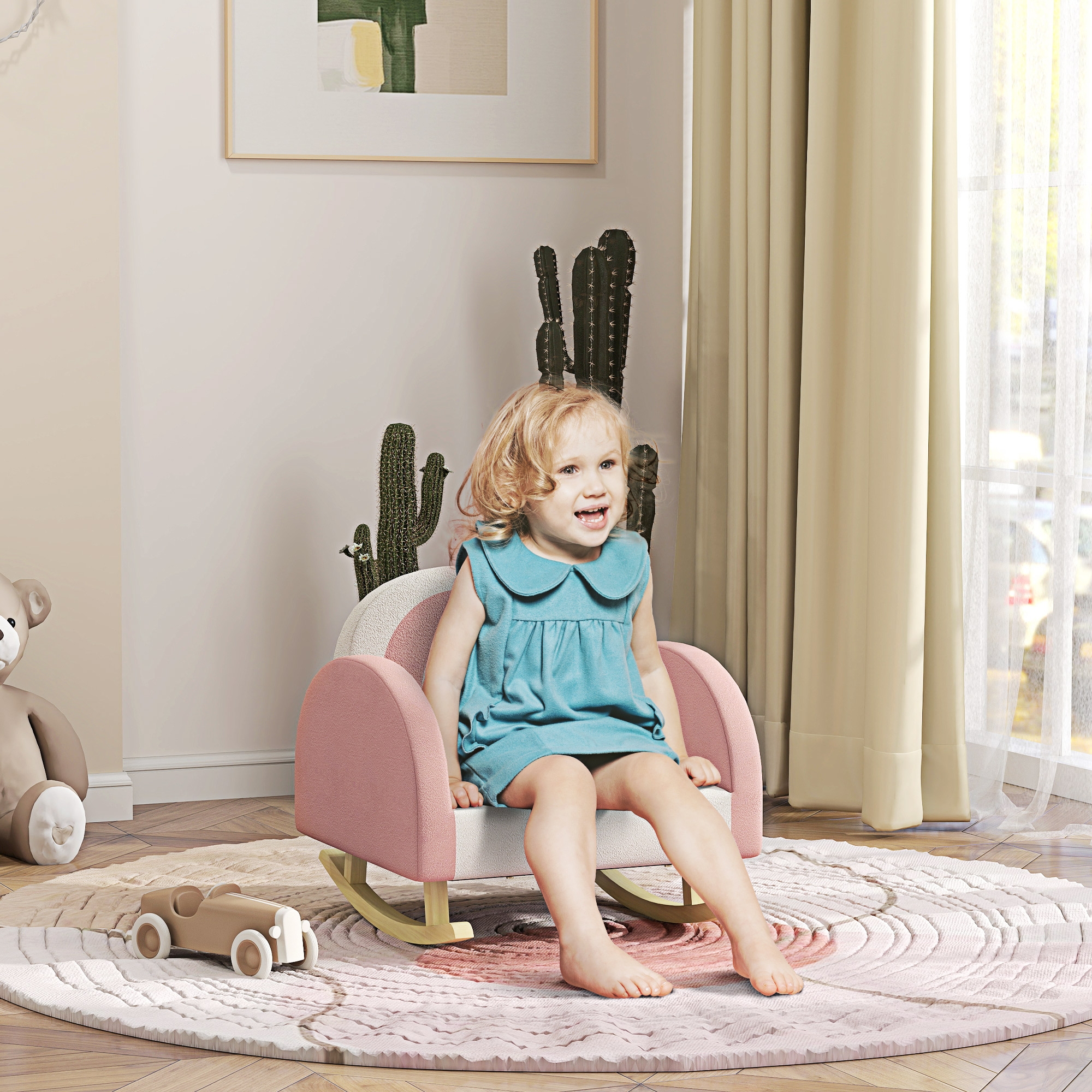 Kids Rocking Chair, Princess Crown Toddler Chair, Childrens Armchair Rocker for
