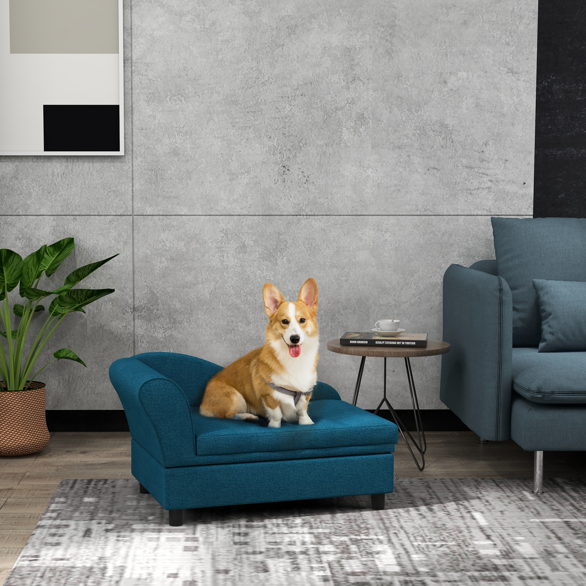 Pet Sofa Dog Sofa for Small Dogs with Storage Blue - Shop at LoveMi